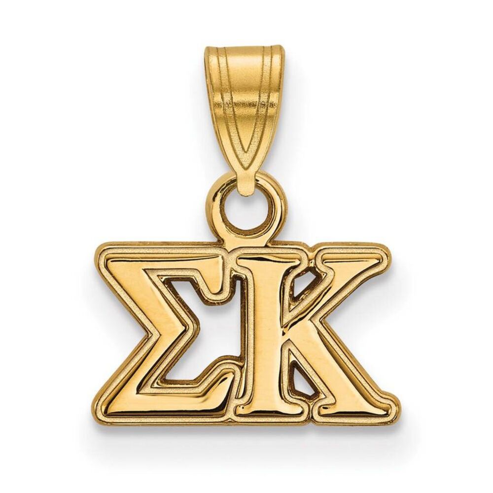14K Plated Silver Sigma Kappa Small Greek Letters Pendant